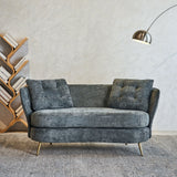 Loveseat Sofa, Upholstered Couch With Metal Legs