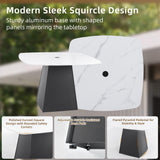 Rounded Square Outdoor Pedestal Dining Table