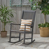 Muse - Outdoor Acacia Rocking Chair With Slat Design - Teak