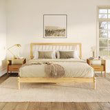 Mid-Century Modern Solid Wood Spindle Bed