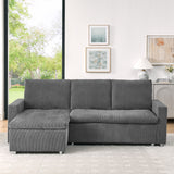 Convertible L Shaped Sleeper Sofa Bed With Reversible Chaise And Storage