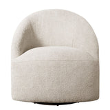 Upholstered 360 Degree Swivel Chair - Cream