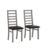 Metal Dining Chairs With Steel Legg, High Back Armless Design