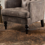 Vitality - Club Chair With Button Tufted Diamond Stitching And Turned Legs