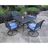 Square 4 Person 43.19" Long Aluminum Dining Set With Cushions