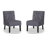 Reese - Living Room Armless Button Tufted Pattern Accent Chair (Set of 2)