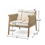 Modern Outdoor Woven Lounge Chair With Solid Frame And Cushions