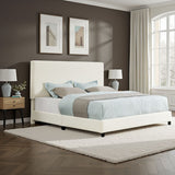 Boucle Upholstered Platform Bed