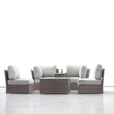 Comfortable Modern Patio Rattan Sectional Set With Cushions