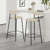 Boho Style Handwoven Paper Rope Counter Stools (Set of 2)