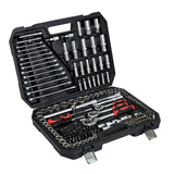 Tool Kit And Socket Wrench Set 216 Pieces Basic Portable Manual Repair Tool Set For Home Use Includes Case And Ratchet Wes And Wrenches - Black