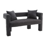 Modern Chenille Loveseat Sofa, Comfy Upholstered 2 Seater