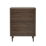 Farhart - Mid Century Modern 4 Drawer Dresser - Walnut