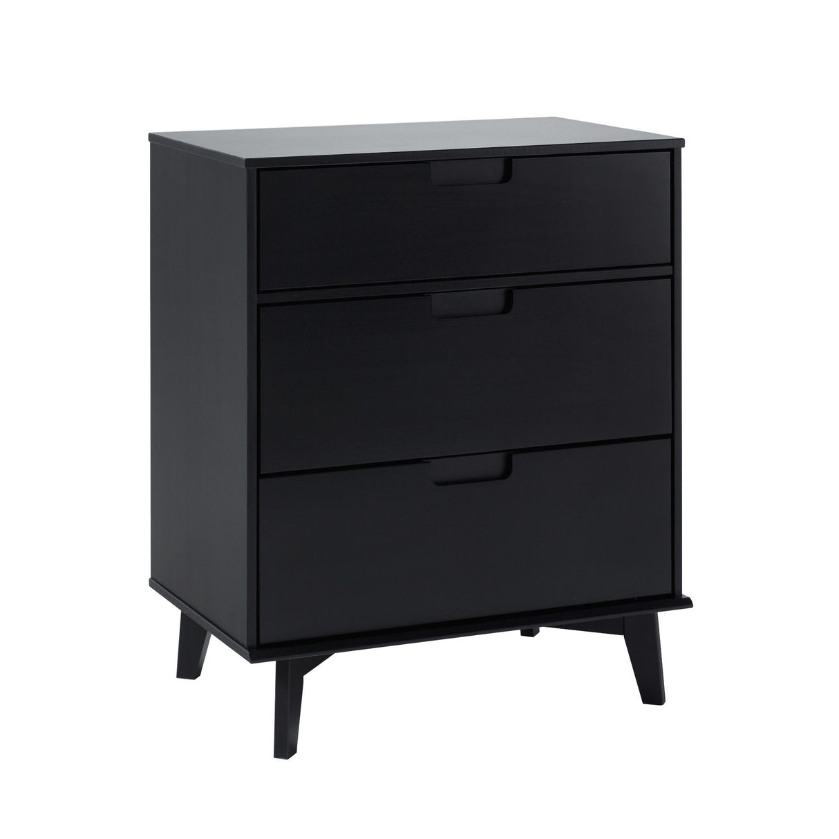 Mid Century Modern 3 Drawer Dresser - Black