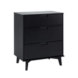 Mid Century Modern 3 Drawer Dresser - Black