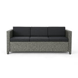 Thalassa - Outdoor 3 Seater Sofa With Removable Cushions And Steel Frame