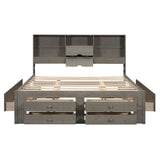 Platform Bed With Storage Headboard And 8 Drawers