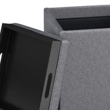 Rockwood - Upholstered Cube Storage Ottoman With Tray