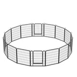 108.27" 16 Panels Heavy Duty Metal Playpen With Door, Dog Fence Pet Exercise Pen For Outdoor - Black