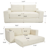 Convertible Loveseat Sofa Bed With Memory Foam & Steel Frame