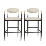 Upholstered Bar Stools With Backs For Kitchen Island (Set of 2)