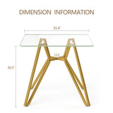 Modern Glass Dining Table With Metal Legs