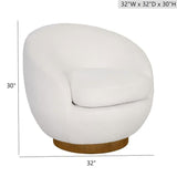 Shearling - Swivel Chair With Base Construction - Cream