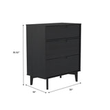 Mid Century Modern 3 Drawer Dresser - Black