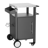 Outdoor Grill Cart With Storage, Rolling Bar Cart With Hooks And Spice Rack Stainless Steel
