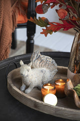 Resin Standing & Lying Down Squirrel Rustic, For Harvest Festival Fall Festival & Thanksgiving Table Decorations (Set of 2) - Antique Cream