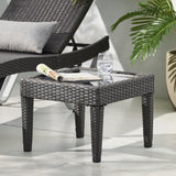 Outdoor Antibes Wicker Side Table, Accent Table - Gray