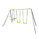 Xns081 Interesting Swingset With Plastic Safe Swing Set 440Lbs For Outdoor Playground For Age 3+ With Face To Face Without Tee - Lime Green