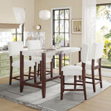 5 Piece Counter Height Dining Set With 4 Upholstered Chairs