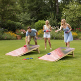 4X2 Ft Large Size Cornhole Board (Set of 2), Outdoor Game Board Set With 8 Bean Bags, Perfect For Lawn, Backyard, Beach, Park - Navy / Red / Brown