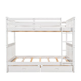 Bunk Bed With Ladders And 2 Storage Drawers