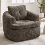 Modern Swivel Barrel Chair With Dual-Layer Cushion
