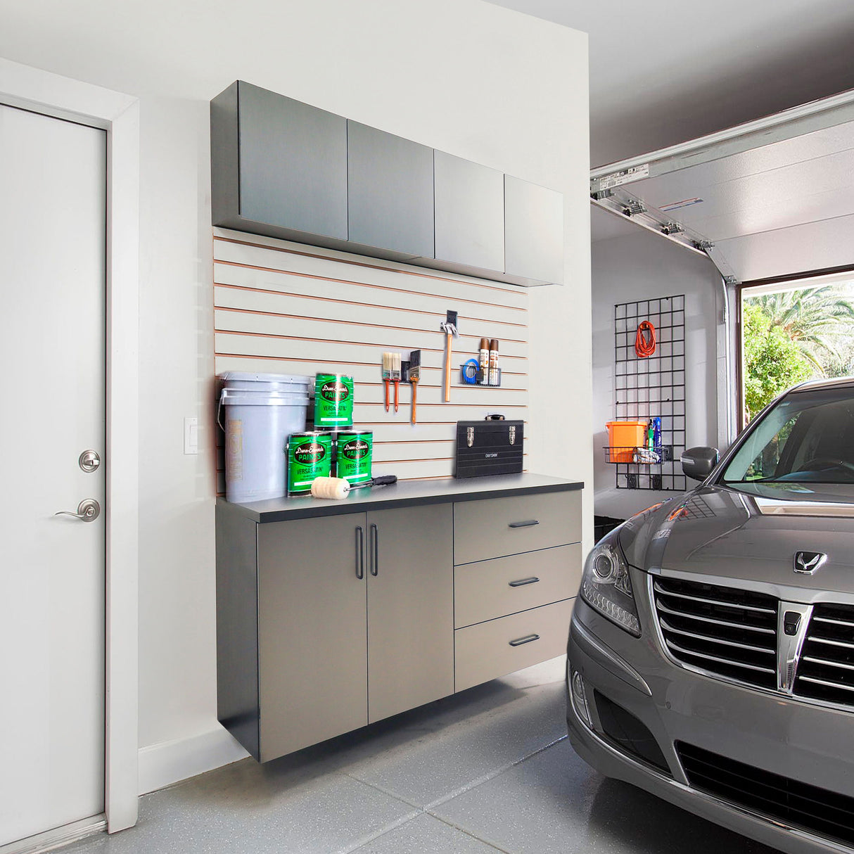 Astro Series - Garage Cabinet Set C With Soft Closing Drawers - Metallic Gray