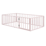 Metal Floor Bed Frame With Fence And Door
