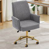 Ergonomic Mid-Back Office Chair With Striped Velvet Fabric