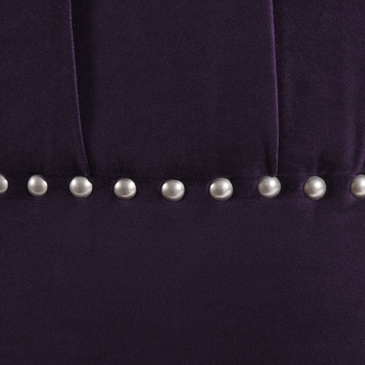 Dawn - Tufted Round Ottoman Nailhead Accents - Purple