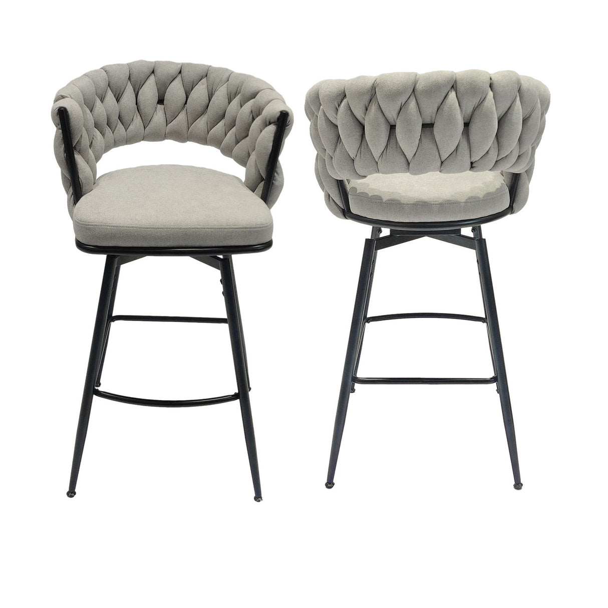 Bar Stool 360 Swivel With Back Footrest