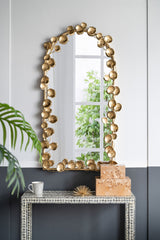 Full Length Arched Wall Mirror With en Leaf Accents Decorative Mirror For Living Room Bedroom - Gold