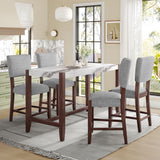 5 Piece Counter Height Dining Set With 4 Upholstered Chairs