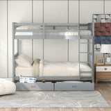 Bunk Bed With Ladders And 2 Storage Drawers