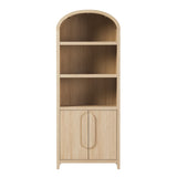 Modern 3 Shelf Open Arched Bookcase Cabinet