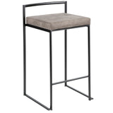 Fuji - Contemporary Stackable Counter Stool (Set of 2) - Black / Stone