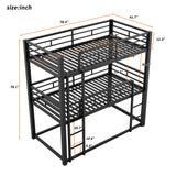 Triple Bunk Bed With Sturdy Construction And Space Saving Design