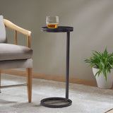 Yancey - Round Metal Accent Table - Antique Bronze