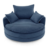 360° Swivel Accent Barrel Chair With Dual Layer Cushion And 3 Removable Pillows