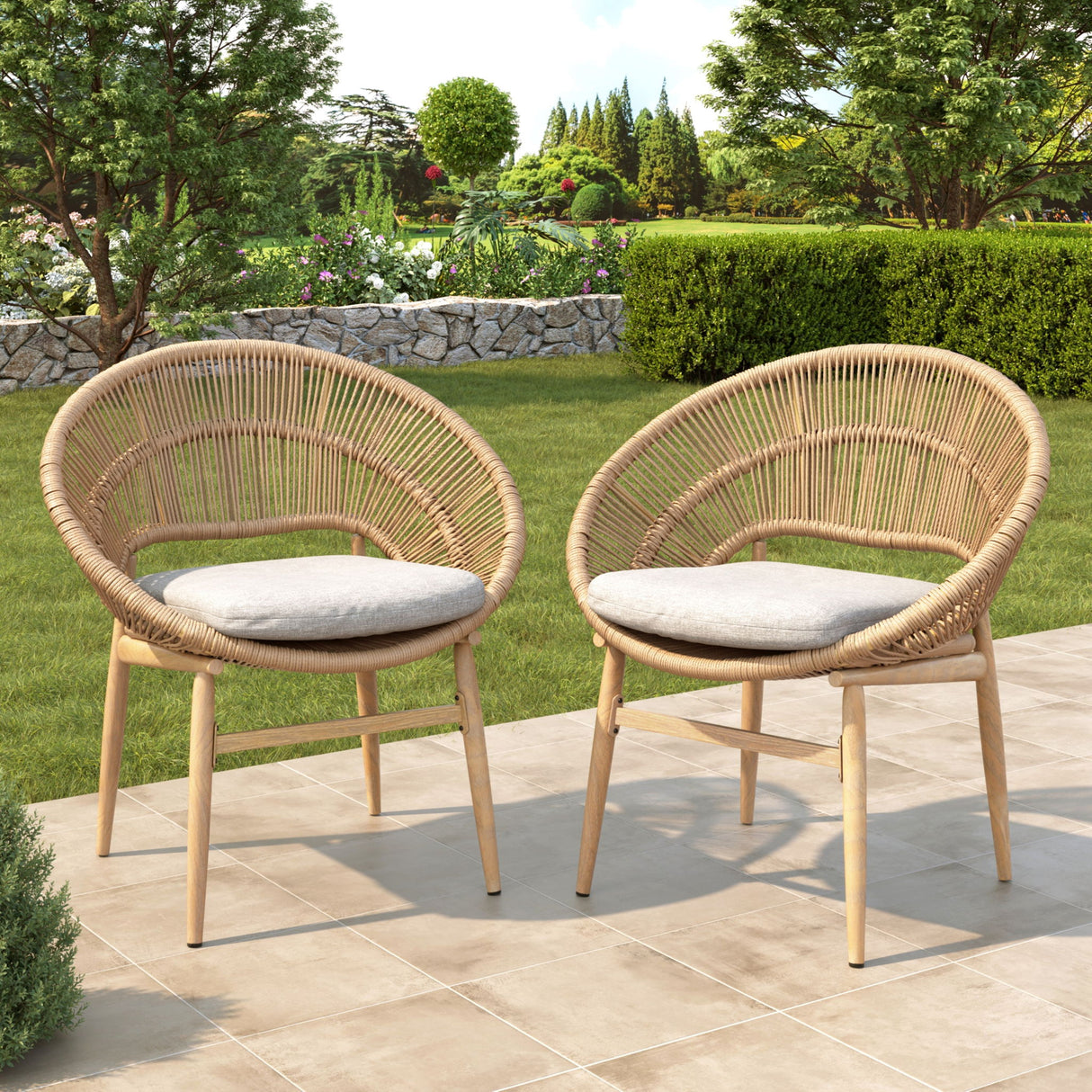 Cyril - Outdoor Papasan Style Dining Chair (Set of 2)